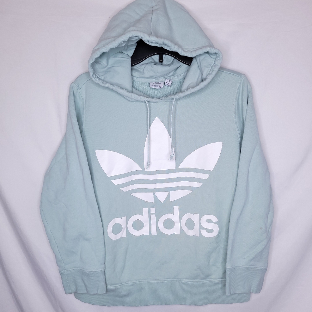 adidas Originals Light Blue Hoodie with White Trefoil Logo